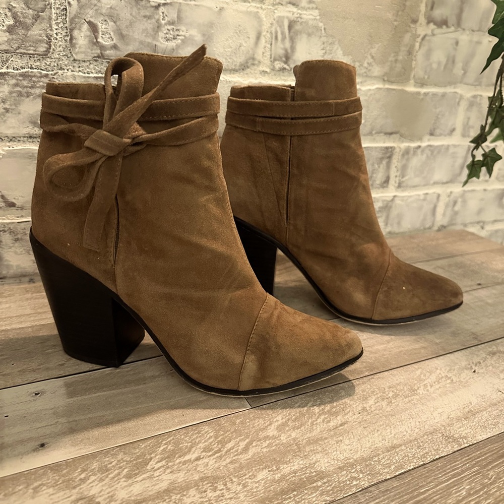 RAYE | Brown Suede Lace Ankle Elsa Bootie - Picture 4 of 12